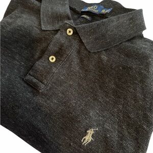 Ralph Lauren Black Short Sl Polo With Gray Pony XXL Classic Fit No Color Fading